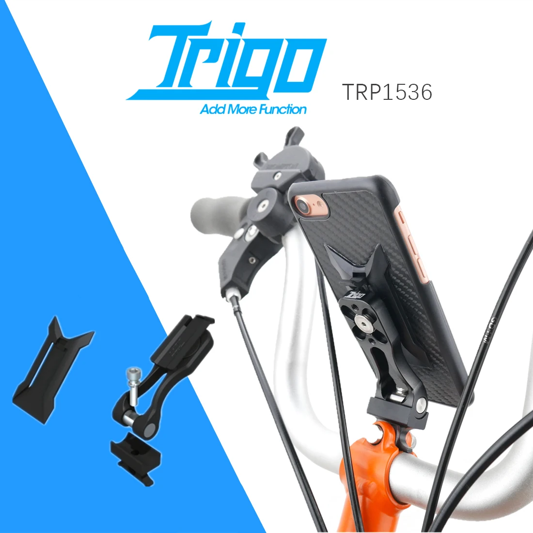 

TRIGO TRP1536 Head Tube Phone Mount For Brompton Folding Bike 63g Aluminium Alloy Bicycle Accessories