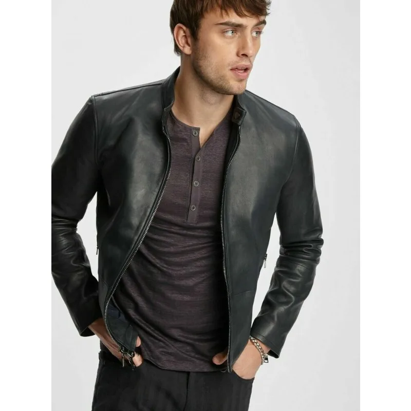 

New Men's Black Leather Jacket Stylish Slim Fit Biker Jacket Fashion Trends Men Jacket