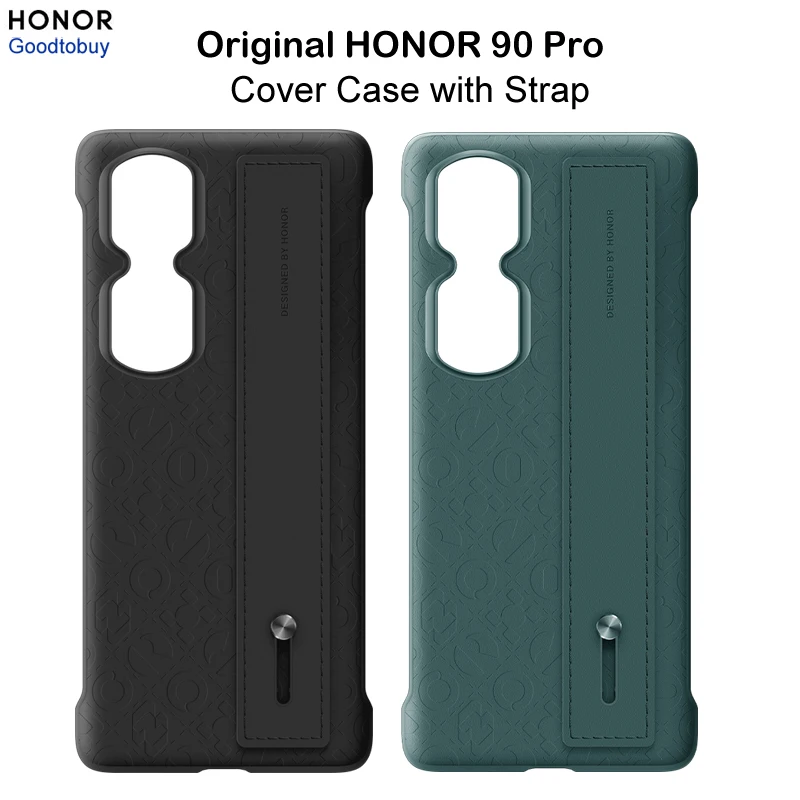 Original HONOR 90 Pro PU Leather Case with Portable Leather Hand Strap Protective Cover Shell for honor90 Pro