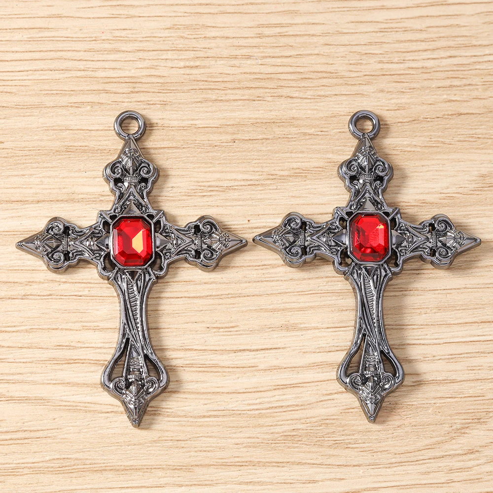 Tusember 5 Stück 39*54mm Gothic Steampunk Kreuz Anhänger Charms Passend für Original Armband Halskette Damen Schmuckherstellung Geschenke – Detail 5