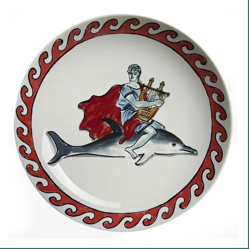 Italian Ginori 1735 Poseidon Your Plate Ceramic Decorative Ornaments Dish Living Room Bedroom Background Wall Hanging Plate