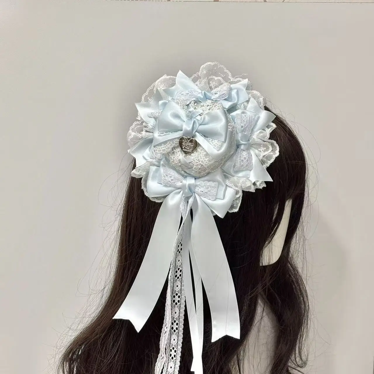 Gorgeous Doll Lace Bow Water Color Pink MiniTop Hat Lace Headband Girl Women's Sweet Cosplay Headwear Lolita Headgear