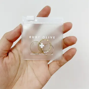 PVC塑膠拉鍊透明珠寶收納袋,搭配Logo迷你自封雷射全像珠寶袋,適用於戒指耳環包裝 10 最佳銷售 珠寶袋 - №7