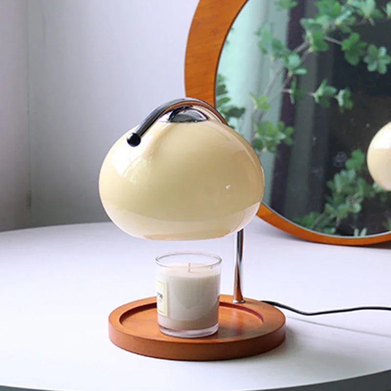 Aroma Candle Melting LampAromatherapy Glass Candle Table Lamp Bedroom Bedside Atmosphere Melting Wax Lamp Study Office Home Deco