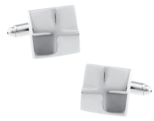 

1 Pair Fashion Cufflinks For Business Men Square Silver Color Square Design