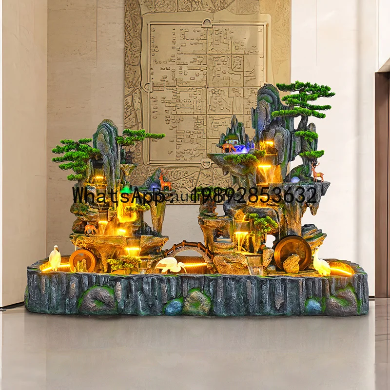 CC Parts And Accessories*Large Rockery Flowing Water Fish Pond Floor Ornament Lucky Feng Shui Wheel Fountain Garden Decoration