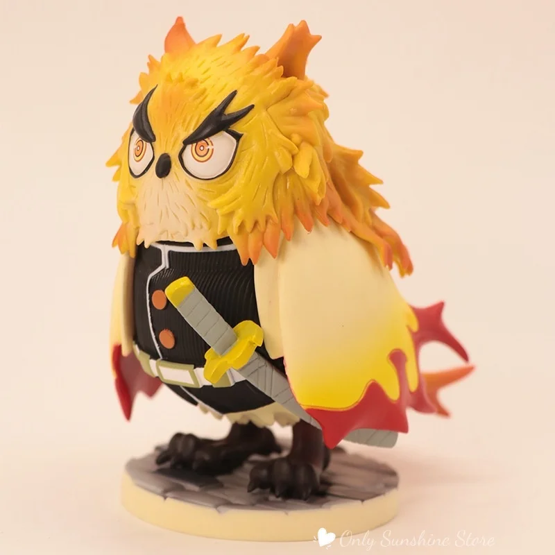 

In Stock Demon Slayer Cos Hinokami Kyojuro Action Figure Anime Owl Eldest Brother Model Collectible Toy Cute Gift For Christmas