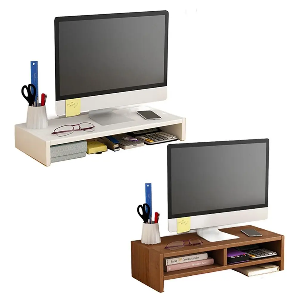 

Stable Base Wood Desktop Computer Stand Eyesight Protection Protect Cervical Spine Elevated Computer Holder Easy Assemble
