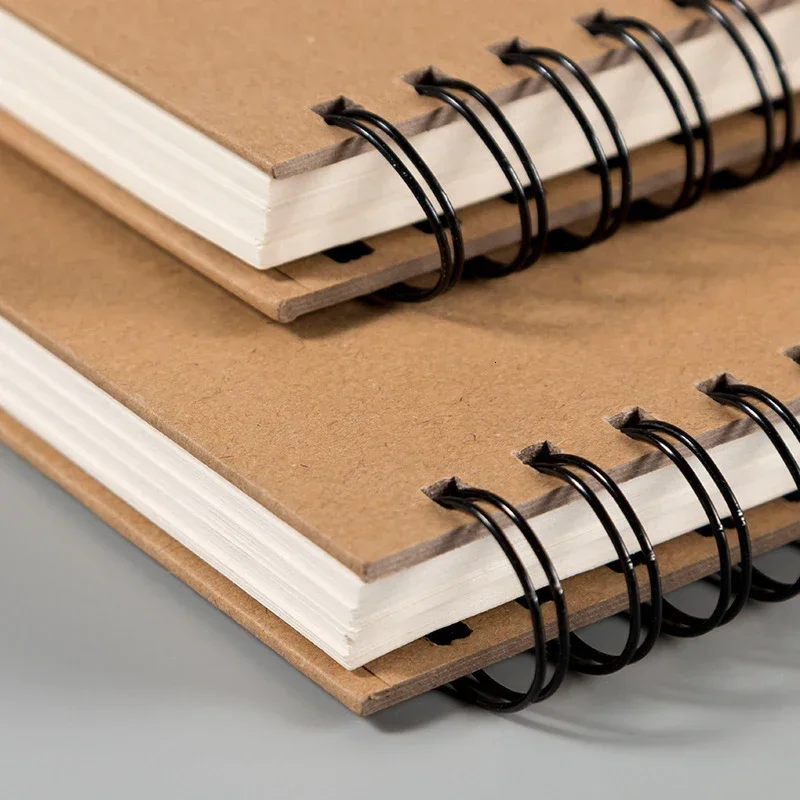 Imagem -06 - Papel Kraft Art Sketchbook Espiral Bobina Livro Material Escolar Escritório Desenho Notepad Estacionária a3 a4 a5 8k 16k 160gsm