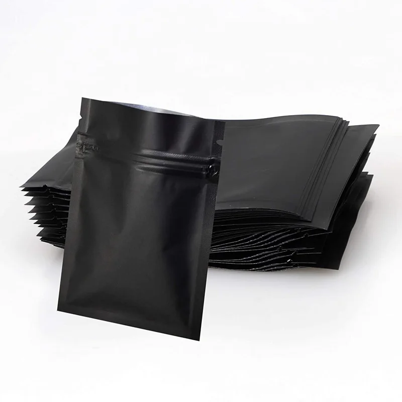 

1000Pcs/Lot 11Size Black Resealable Smell Proof Bags Mylar Bags Matte Black Foil Pouch Double-Sided Flat Ziplock Bag Wholesale