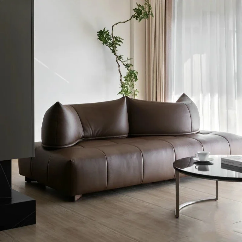 Design retro reverse backrest sofa small apartment croissant bag movable backrest sofa