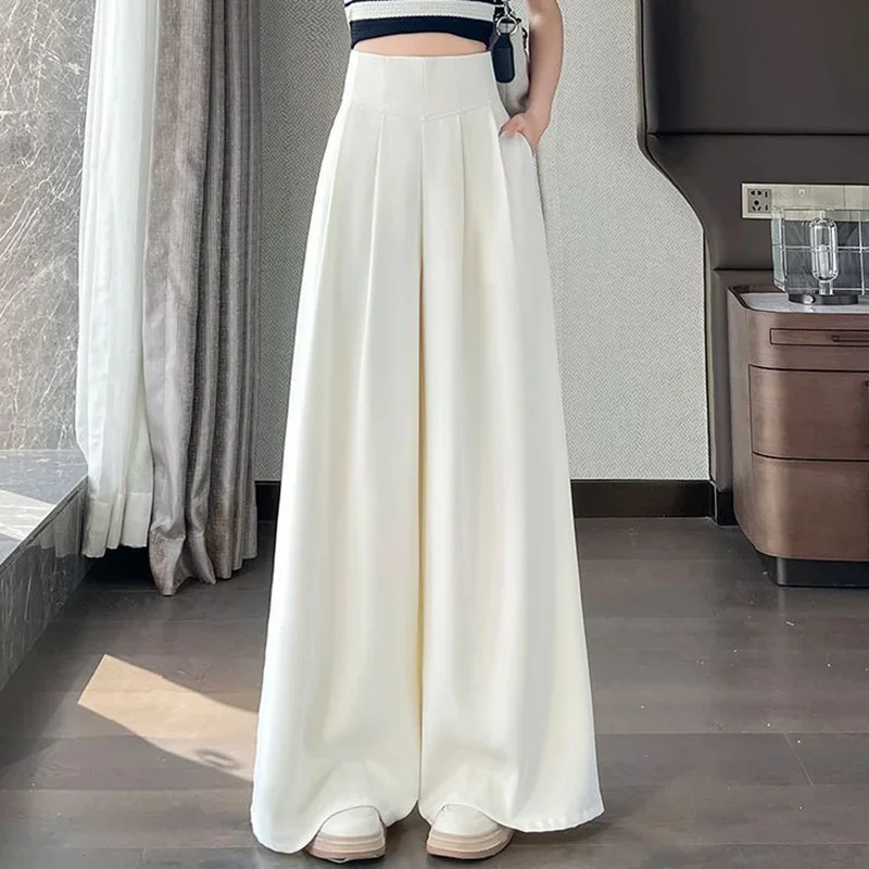 الإناث بلون عالية الخصر السراويل الطويلة الفتيات موجزة العمل اليومي دعوى النسيج السراويل سيدة الكلاسيكية رقيقة مستقيم الساق بنطلون #4