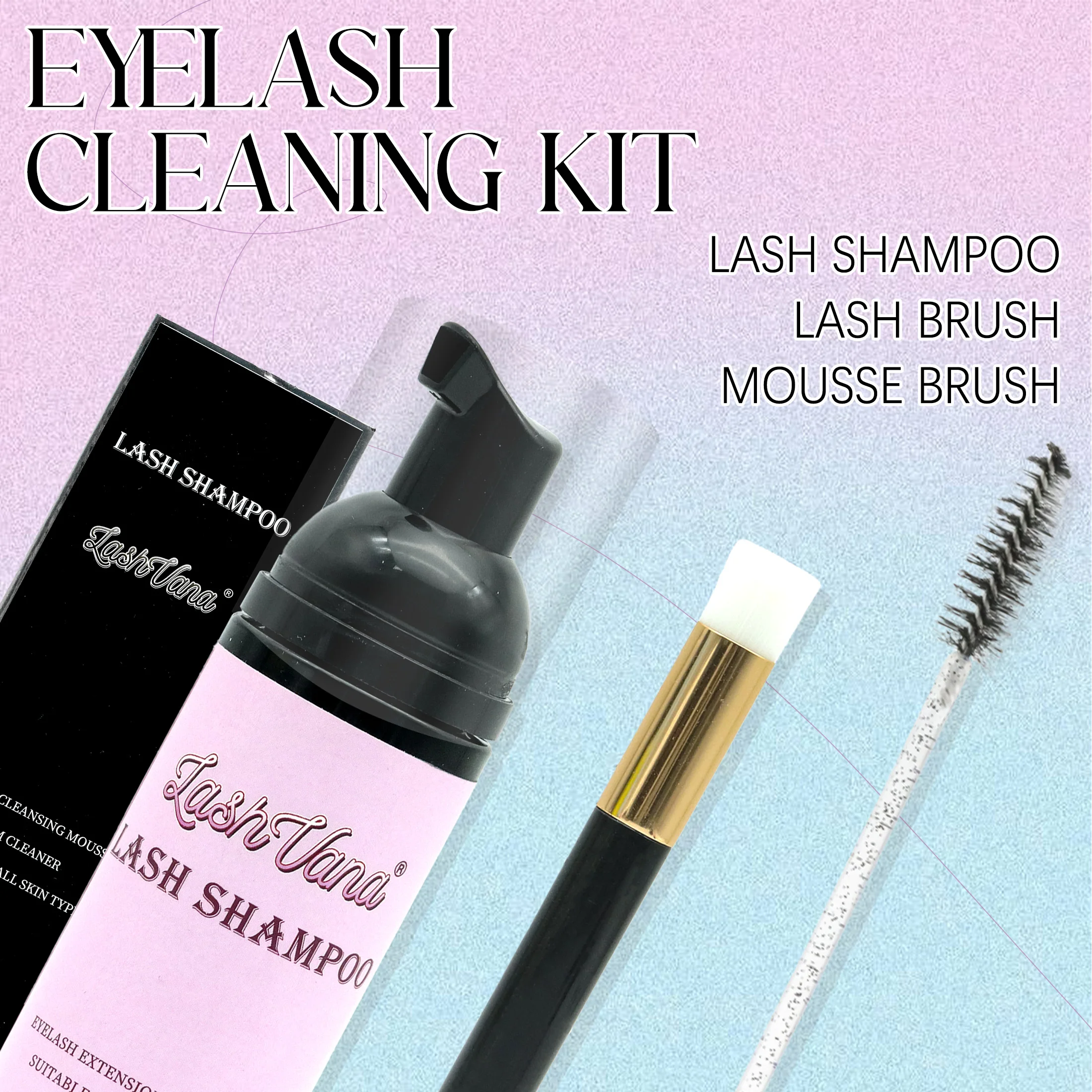 50ml Lanthome Eyelash Extension Shampoo Foam Eyelid Deep Clean Cleanser For Makeup Tools Mascara Remover Glue Salon Home Use