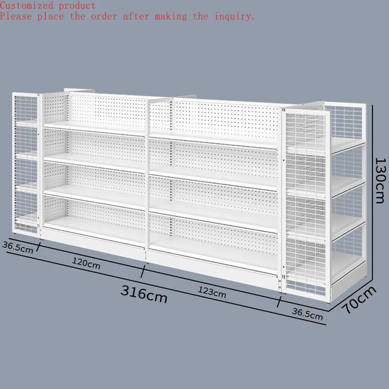 

Custom.Modern Light-Duty Metal Gondola Shelves Supermarket Rack Design for Stylish Retail Display Stand