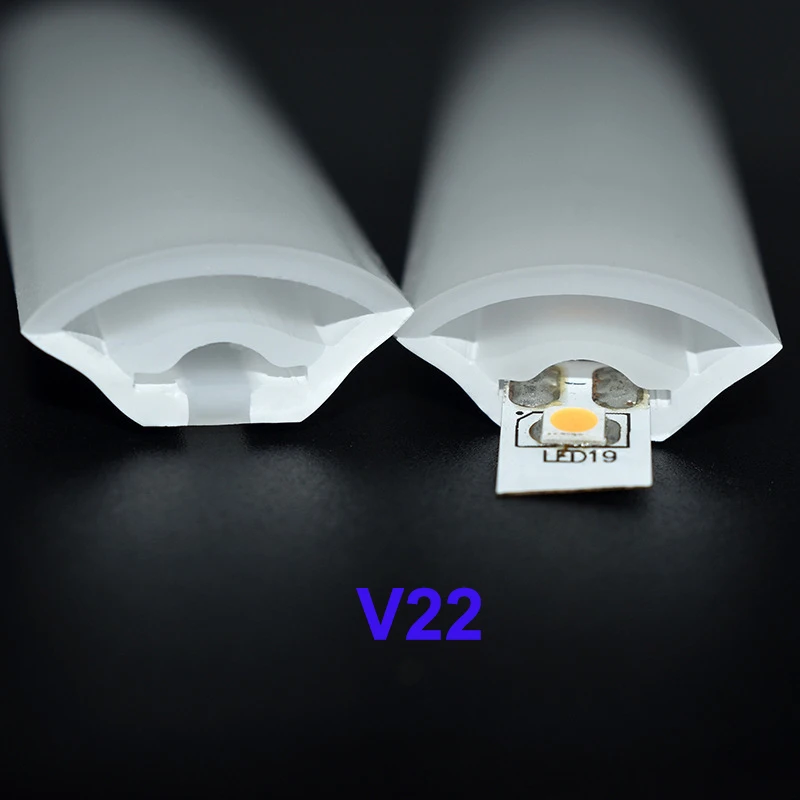 V16  V22 V-Shape Silicone Neon Tube IP67 Waterproof For WS2812 5050 LED Strip, Only Sleeve, No LED Strip