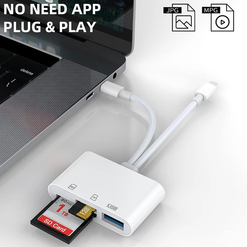 KUTOU 3 في 1 قارئ بطاقات SD البرق USB C نوع C إلى SD TF قارئ بطاقات محول الذاكرة آيفون ماك بوك سامسونج هواوي Xiaomi