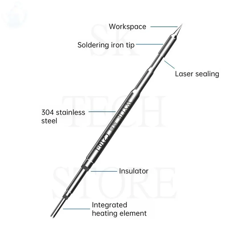 WYLIE C210 Tips Straight I IS Curved K Knife Soldering Iron Welding Tip Heater For JBC C210 Solder station Handle Replace Head
