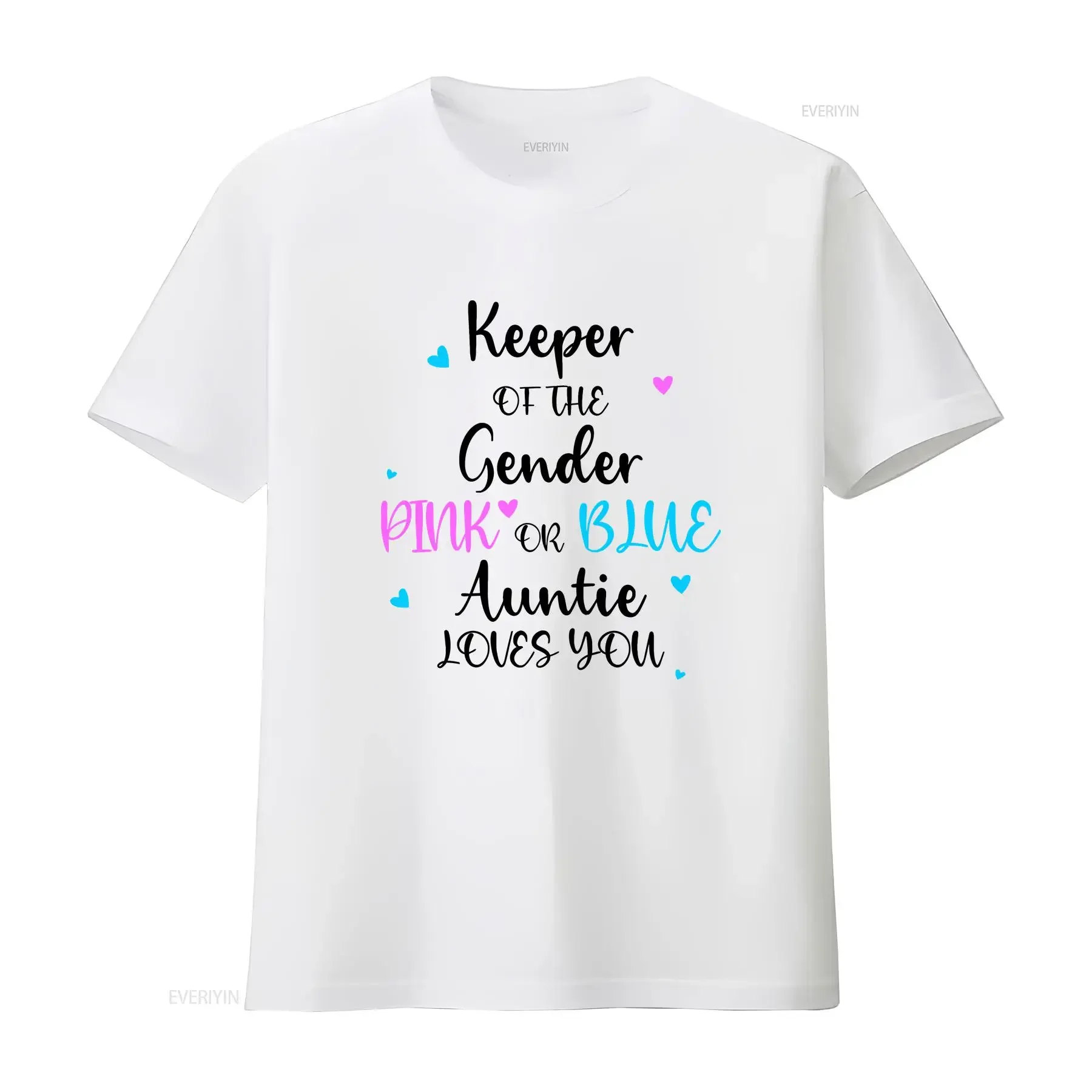 Keeper Of The Gender Auntie Loves You T Shirt Reveal Party Baby AnnouncemenT vintage Washed homme Top For Everyday Wear Stylish