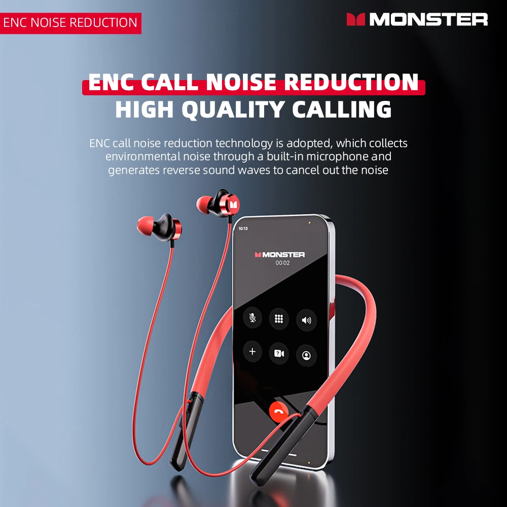 Monster AIRMARS SG03pro الرياضة شريط حول ياقة الملابس سماعة لاسلكية تعمل بالبلوتوث سماعات الثقيلة باس الموسيقى سماعة الألعاب HD دعوة سماعات ستيريو