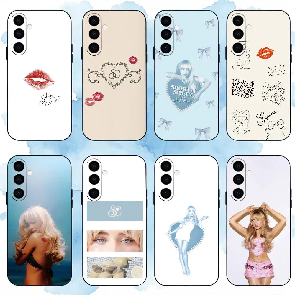 Singer S-Sabrina C-Carpenter Phone Case Black Silicone Soft For Samsung Galaxy A73,A72,A71,A70,A53,A52,A51