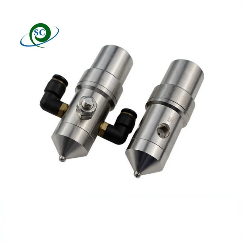 Adjustable drip-free air atomizing flat fan spray nozzle, paper industry fine water atomizing cone nozzle