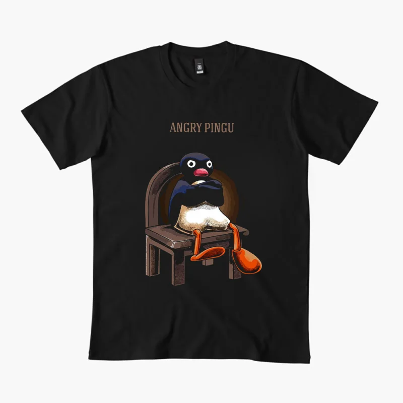 

0330 Noot Noot Pingu Meme Gift t shirt for men Funny cartoon Graphic Clothes 100% cotton printed Y2K clothing Large size tee
