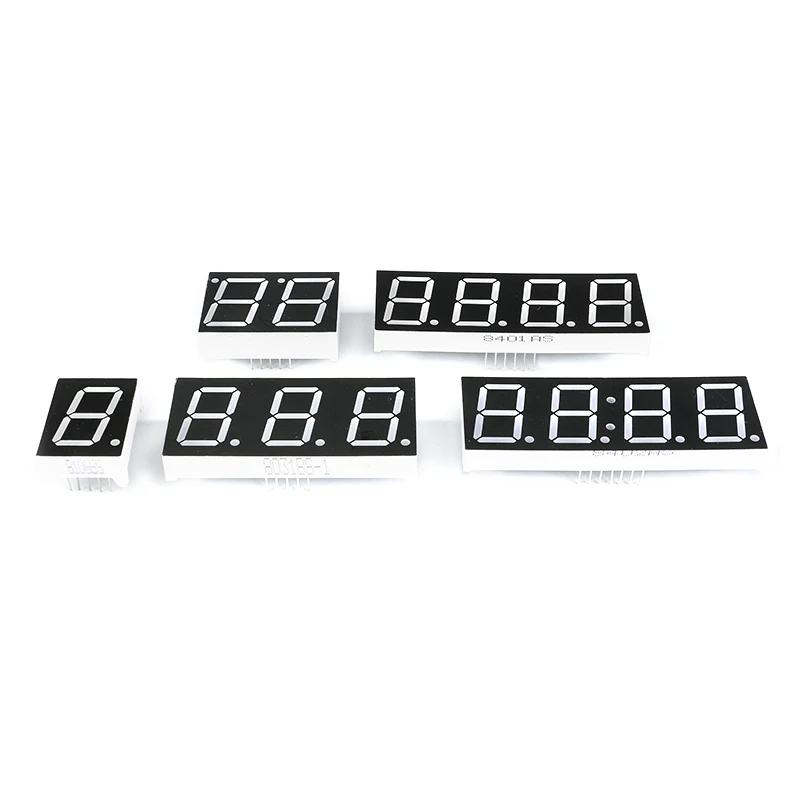 Pantalla LED de 0,8 pulgadas, 7 segmentos, 0,8 ", 1 Bit/2 Bit/3 Bit/4 Bit, tubo Digital de dígitos de reloj, cátodo/anodo común rojo, 2 uds.