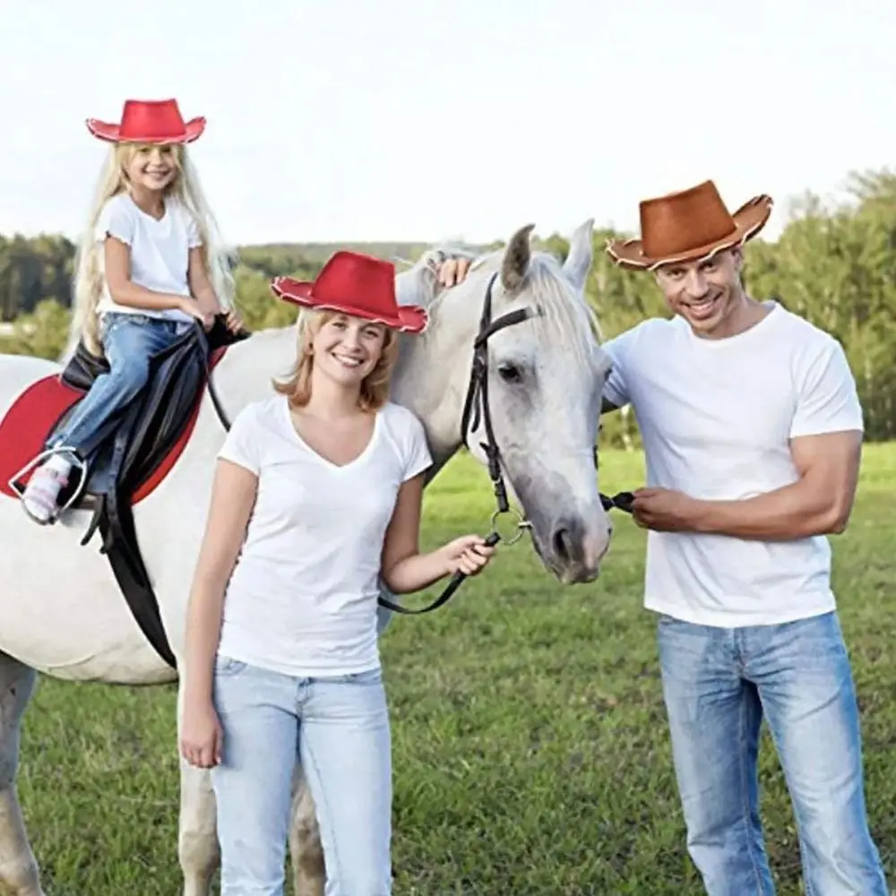 Lustiges Cowboy-Accessoire, Cowboyhut, verstellbarer Filz-Prinzessinnenhut, Requisite für Verkleidung, Cosplay-Kostüm, Cowgirl-Hut, Geburtstag – Detail 9