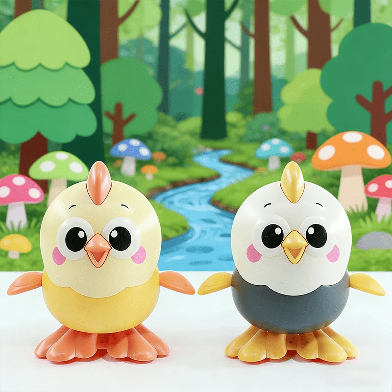 Clockwork chicken bouncing toy, children's toy, novel cartoon chicken image, holiday gift