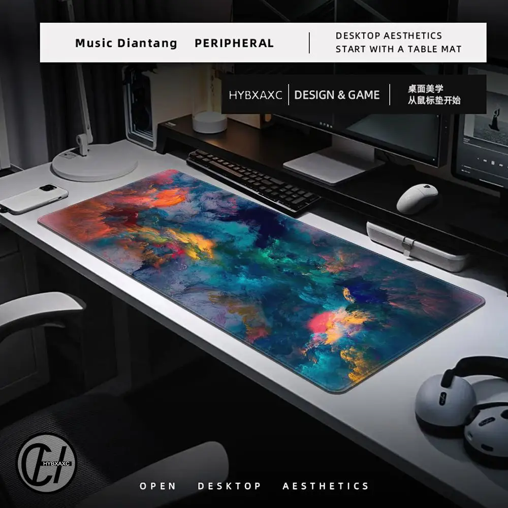 カラークラウドマウスパッドコンピュータラップトップアニメキーボードゲーミングマウスマットXXL大型マウスパッドキーボードゲーマーDecoracionデスクマット