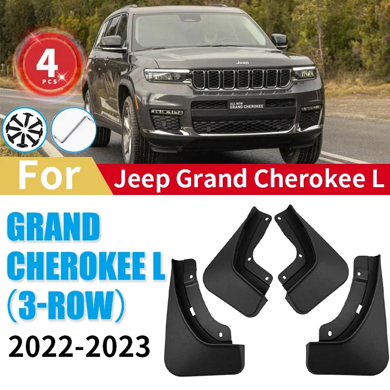 

For Jeep Grand Cherokee L 2022 2023 Mud Flaps Mudguards Wheel Front Rear Splash Fender Invisible Car Accessories 4pcs