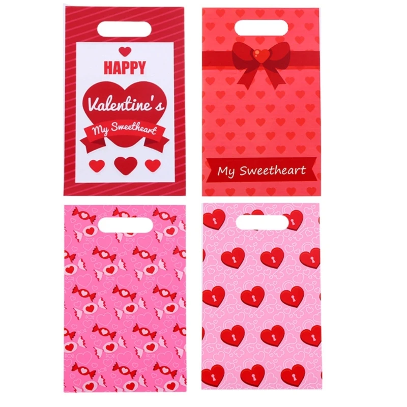 Love Themed Gift 50pcs Valentine's Day Packaging Bags Anniversary Gift Jewelry Storage Solution for Anniversary B03E