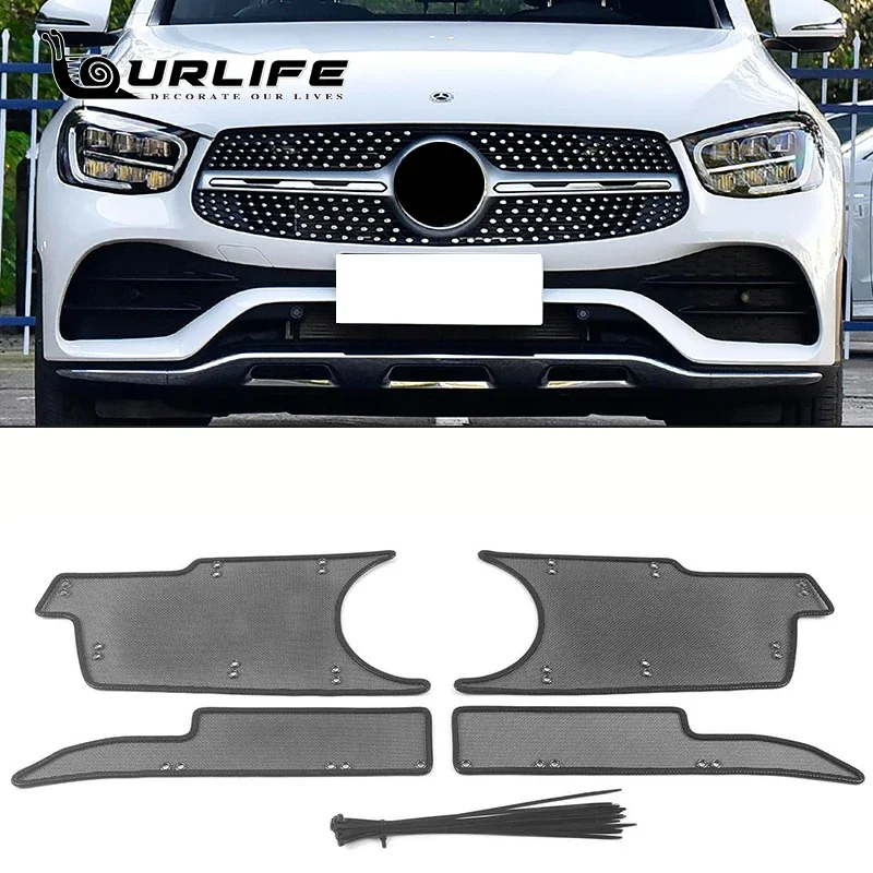 

For Mercedes-Benz GLC X253 2020 2021 Car Accessories Grille Insert Net Anti-insect Dust Garbage Proof Stainless Inner Cover Mesh