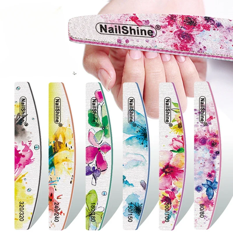 Printing Sandpaper Nail File 80 100 150 180 240 320 Professional Manicure Files Double-sided Nail Polishing Product Uñas