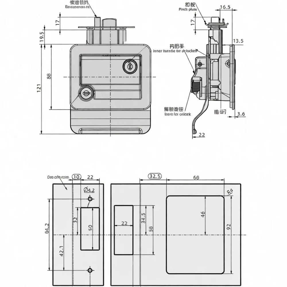 Camper Travel Trailer Lock Zinc Alloy Keyed Entry Latch Motorhome Baggage Storage Door Hardware Industrial Security Access