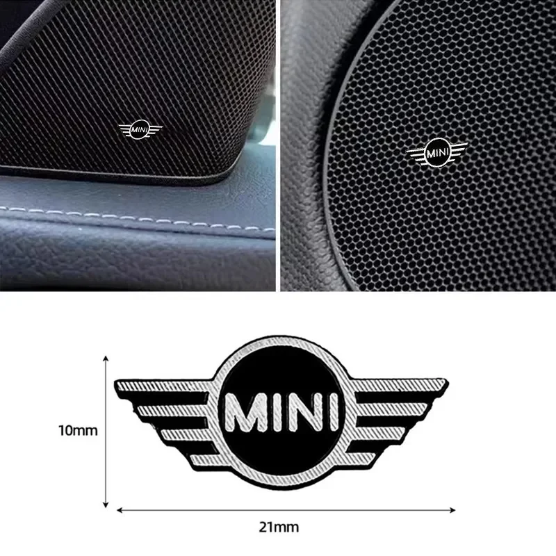 

For Mini S Cooper R56 R53 F54 F56 F55 R60 Countryman Accessories 4pcs 3D Aluminum Car Audio decorative Badge Emblem Stickers