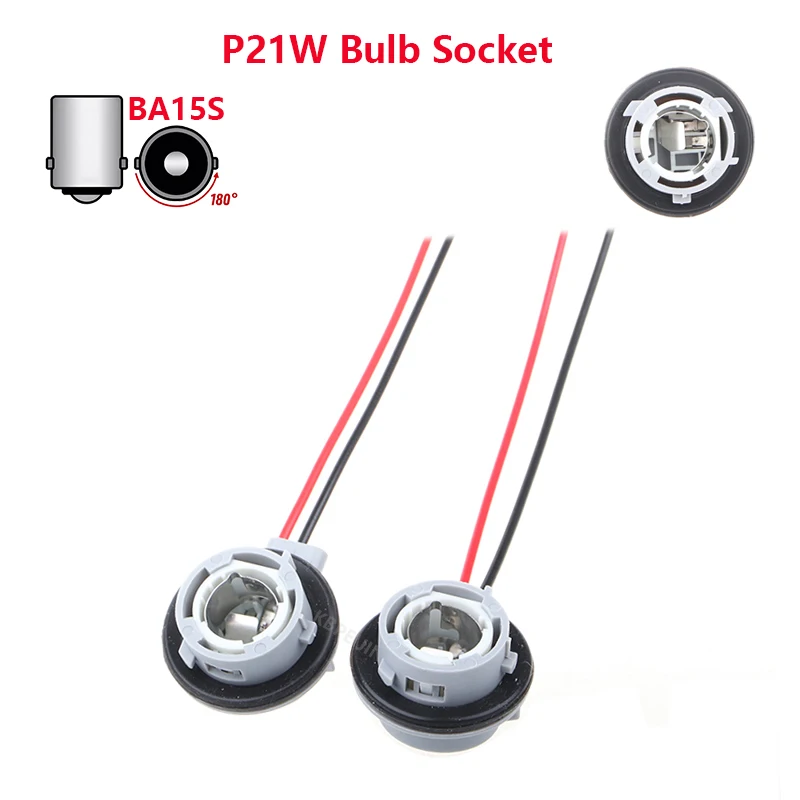 1156 P21W Bulb Holder For VW Audi Q7 A5 Tail Light Socket Wire Harness Car Lamp Base Replacement 2PC