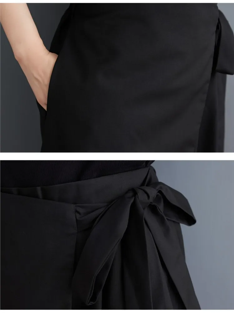 Oversized Autumn Fake Two Piece Set Pant Women Casual Loose Wide Leg Ladies Trousers Pleated Fashion High Waist Woman Pants 2023