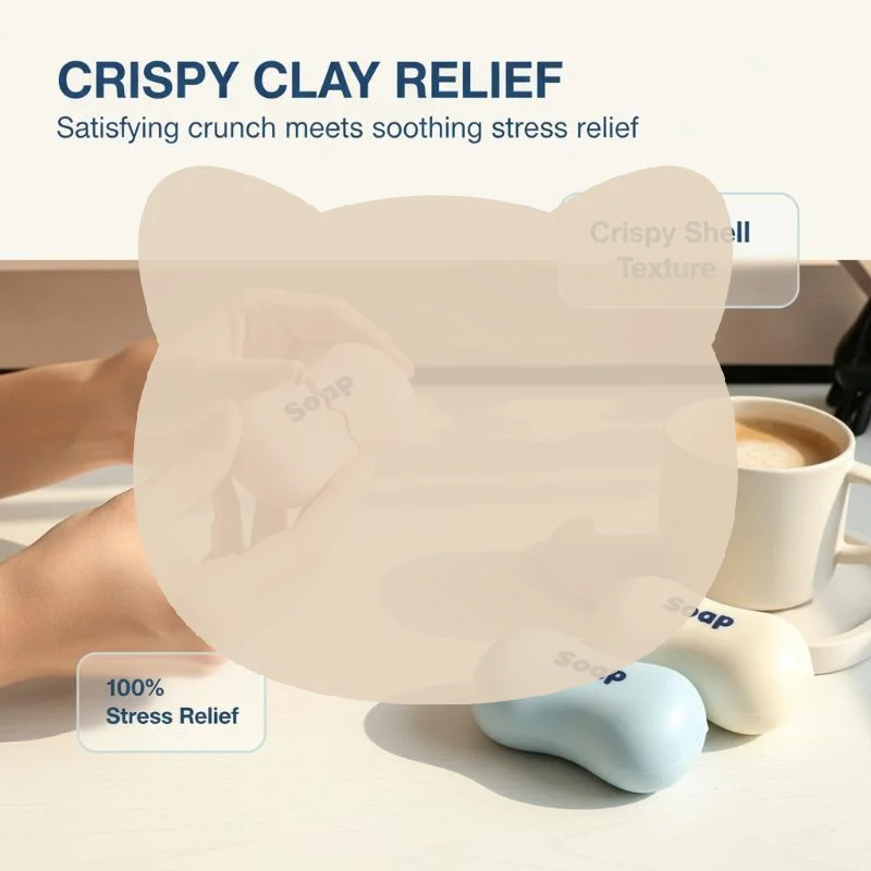 Small Creative Soap Wax Cracking Squeeze Toy Crunchy Sound Handmade Fidget Toy Cute Stress Relief Gift for Classmates
