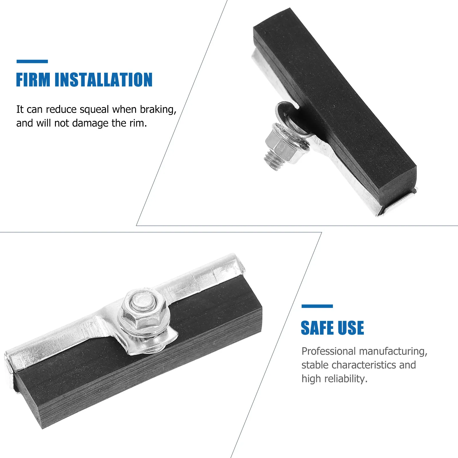 10Pcs Bike Brake Pads Noise Reduction Wear-Resistant Metal Rubber Silent Cycling Brake Blocks Professional Bike Accessories