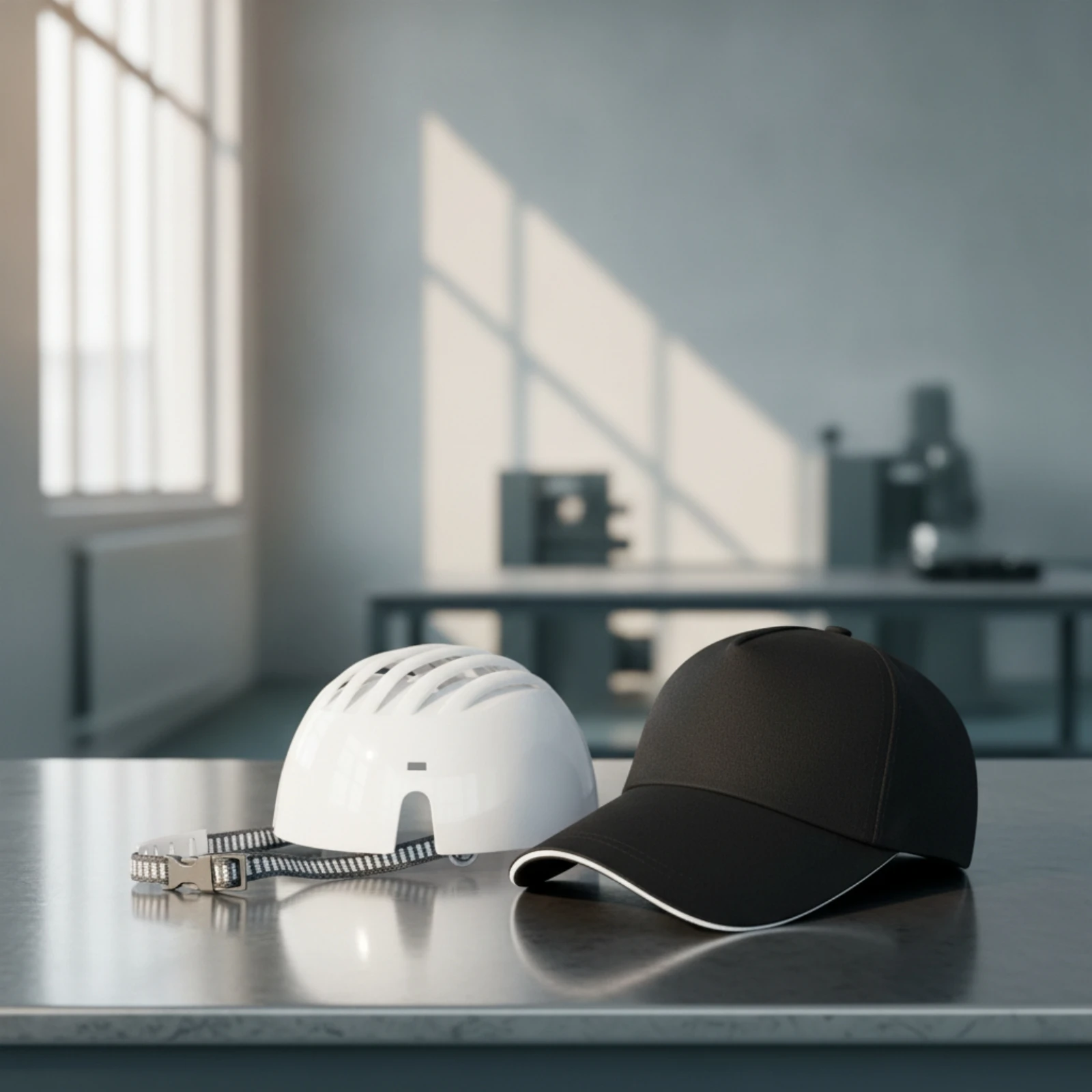 Bump Cap with Chin Strap Sleek Hat for Workers, Construction Sites, Outdoor Work