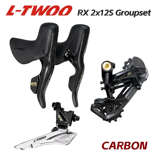 LTWOO RX 2x12 속도, 24s 로드 그룹셋 4 키트, 탄소 섬유 시프터, 탄소 섬유 후방 변속기, 전방 변속기