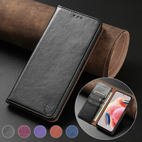 Wallet Skin Friendly Strong Magnetic Card Holder Leather Case For Xiaomi Redmi Note 12 Pro 12S 11 10S 9 Pro 12C 10C Poco X5 12T