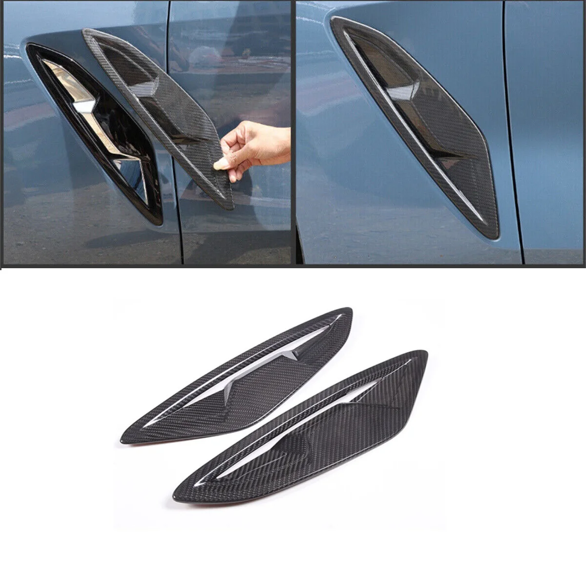 Real Carbon Fiber Car Side Fender Air Vent Outlet Panel Cover Fit For BMW 8 Series 2019-2023