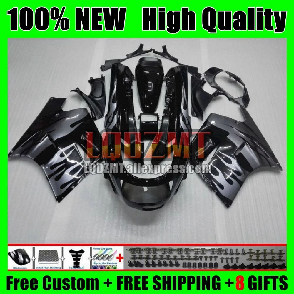 Body For KAWASAKI NINJA ZX-11R ZZR 1100 ZZR1100 ZX11R 90 91 92 64No.59 ZX11 Silver flames ZZR-1100 ZX 11R 1990 1991 1992 Fairing