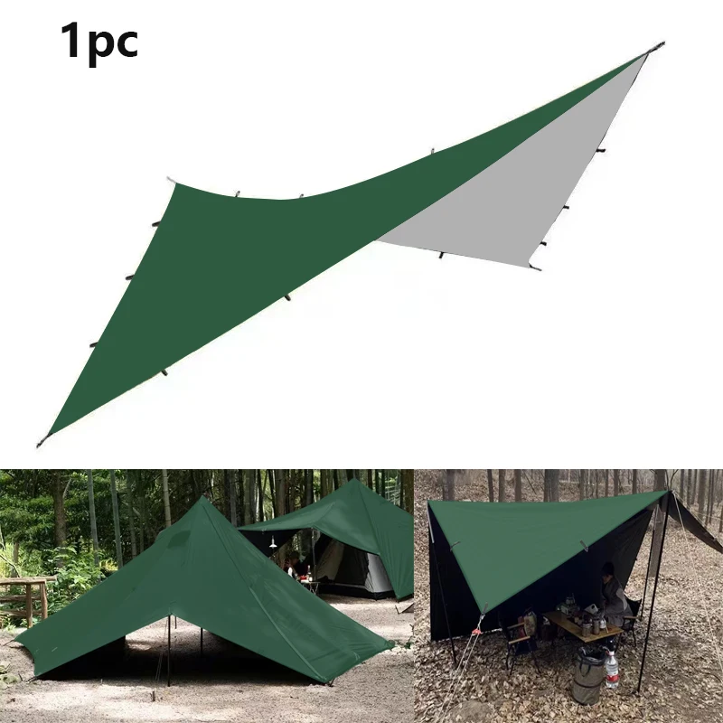 19 Hängematten: Reines Grün, Olivgrün, grünes wasserdichtes Vordach, geeignet für Installation und multifunktionales Outdoor-Camping und – Detail 10