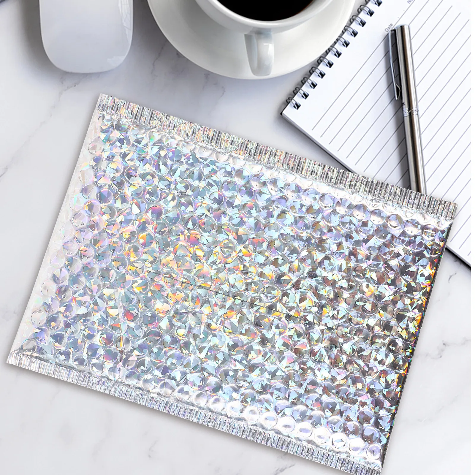 

20Pcs Holographic Bubble Envelope Bags Self-Sealing Shipping Mailers Padded Packaging Bags Adhesive Mailing Envelopes for Small