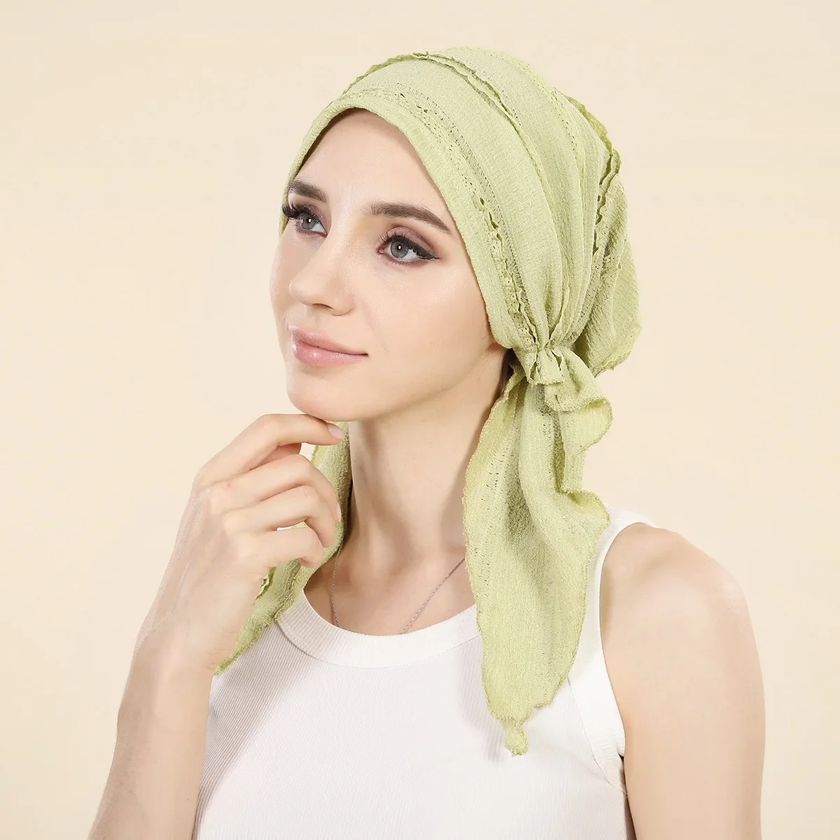 

Muslim Pre-Tied Scarf Chemo Beanies Bonnet Caps Women Turban Hat Headwear Headscarf Wrap Cancer Bandanas Hair Accessories Mujer