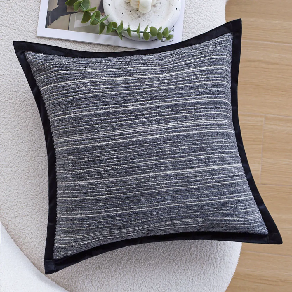 Decorative Black Cushion Cover 18x18 Living Room Sofa Throw Pillow Cover Retro Boho Pillowcase Home Decor Funda Cojines De 45x45