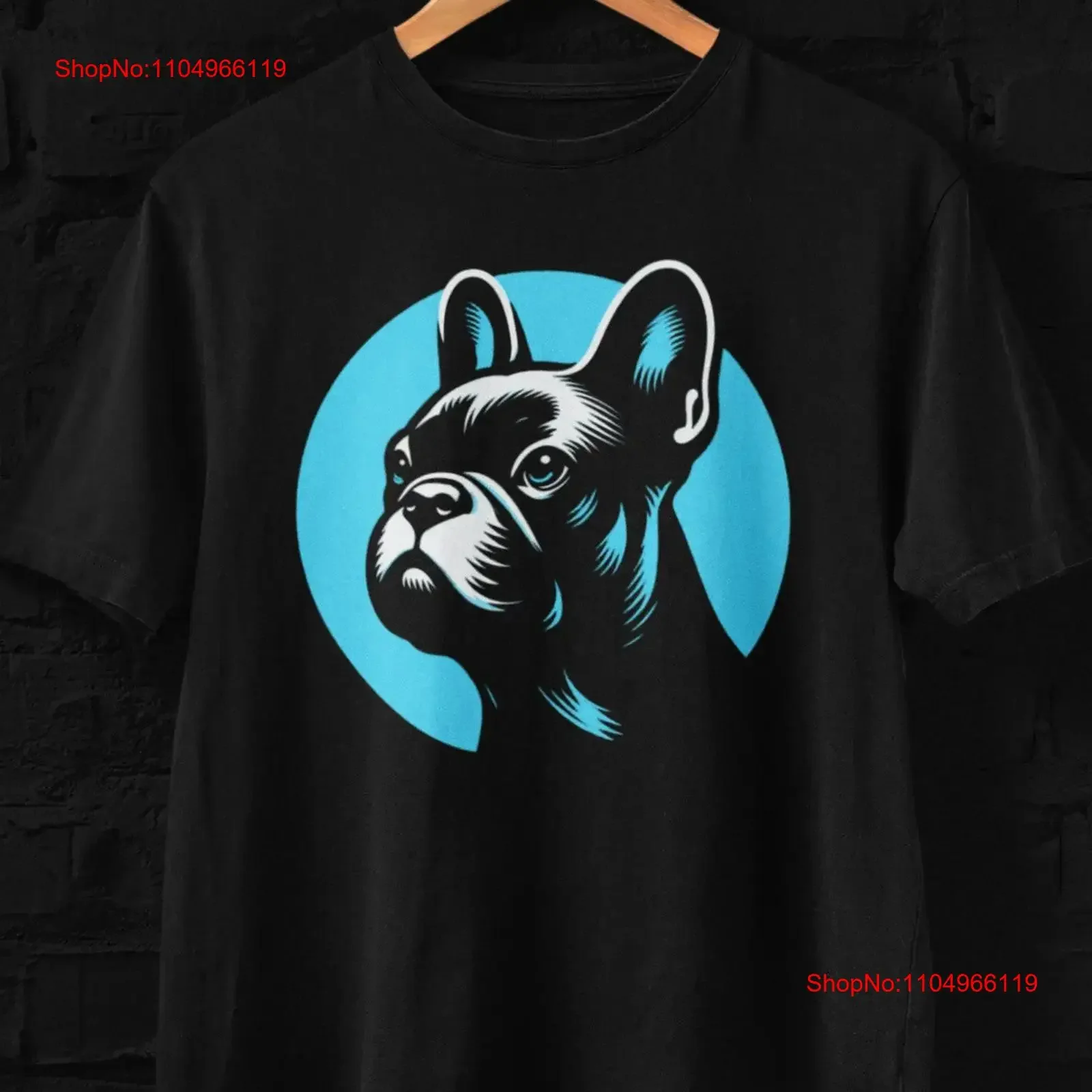

French Bulldog T Shirt Sky Blue Silhouette Cool as a Frenchie in Cute Small Dog vintage Washed Versatile Breathable homme